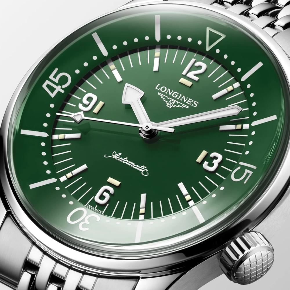 LONGINES Legend Diver Green Dial 39mm Silver Stainless Steel Bracelet L37644066