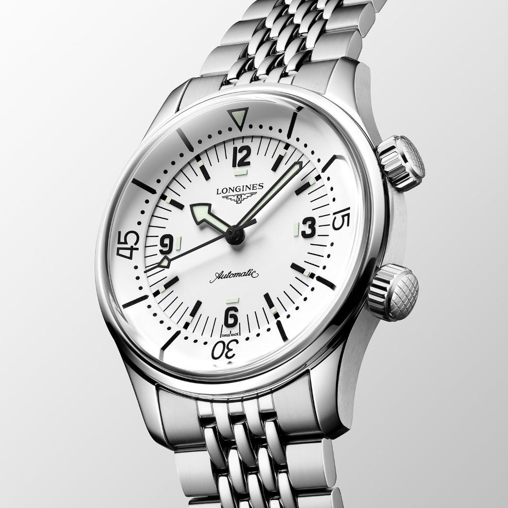LONGINES Legend Diver White Dial 39mm Silver Stainless Steel Bracelet L37644166