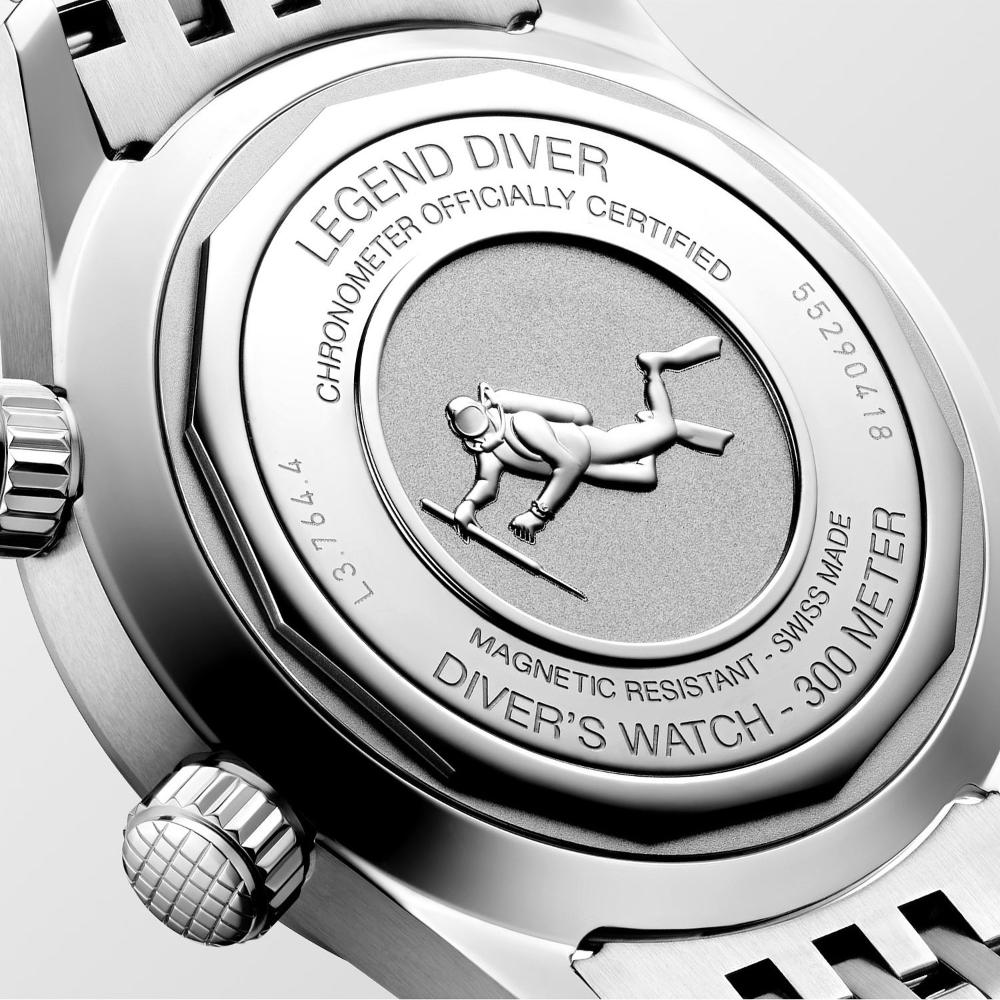 LONGINES Legend Diver White Dial 39mm Silver Stainless Steel Bracelet L37644166 - 6