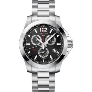 LONGINES Conquest Chronograph 44mm Silver Stainless Steel Bracelet L38004566 - 7172