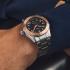 LONGINES Spirit Zulu Time 1925 Rose Gold K18 Besel Black Dial 39mm Silver Stainless Steel Bracelet L38035536 - 2
