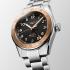 LONGINES Spirit Zulu Time 1925 Rose Gold K18 Besel Black Dial 39mm Silver Stainless Steel Bracelet L38035536-5