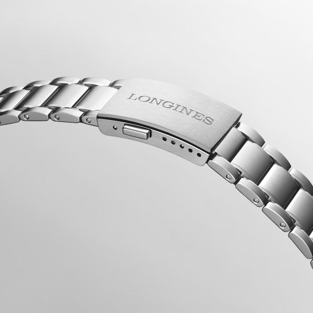 LONGINES Spirit Zulu Time 1925 Rose Gold K18 Besel Black Dial 39mm Silver Stainless Steel Bracelet L38035536 - 10
