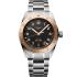 LONGINES Spirit Zulu Time 1925 Rose Gold K18 Besel Black Dial 39mm Silver Stainless Steel Bracelet L38035536 - 0