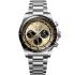 LONGINES Conquest Chronograph Automatic Ceramic Gold Dial 42mm Silver Stainless Steel Bracelet L38354326 - 0