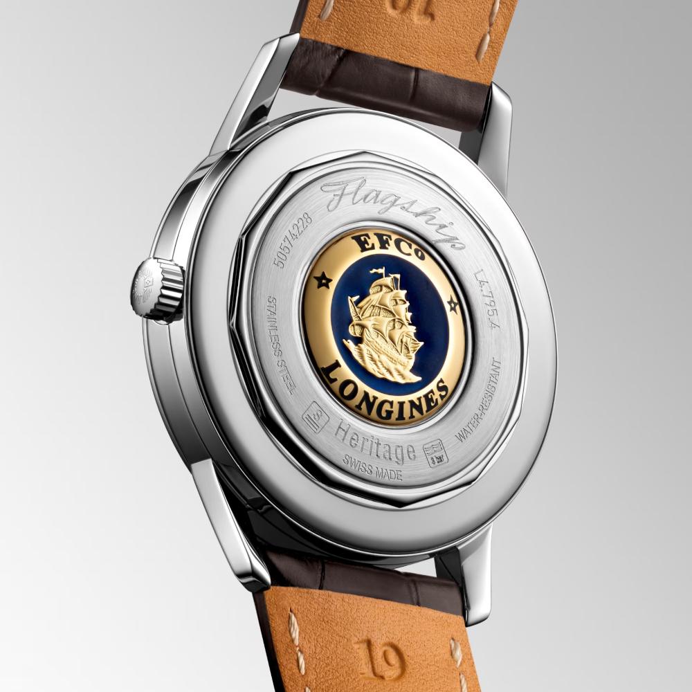 LONGINES Flagship Heritage Automatic Beige Dial 38.50mm Silver Stainless Steel Brown Leather Strap L47954782