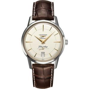 LONGINES Flagship Heritage Automatic Beige Dial 38.50mm Silver Stainless Steel Brown Leather Strap L47954782 - 62930