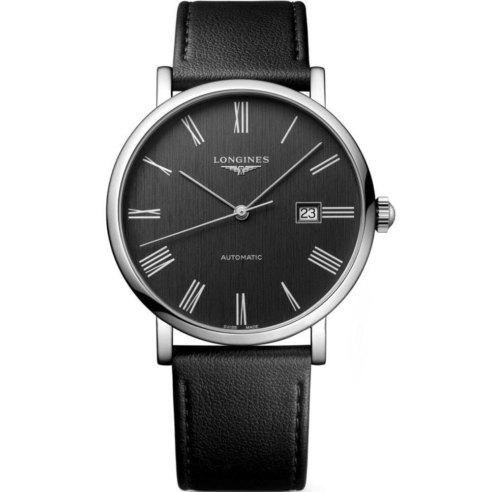 LONGINES Elegant Collection Automatic 41mm Silver Stainless Steel Leather Strap L49114712