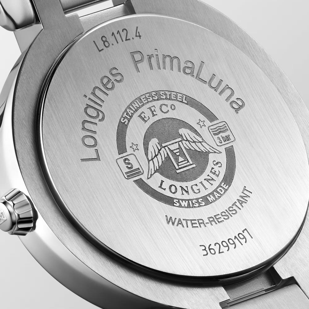 LONGINES PrimaLuna Diamonds 34mm Silver Stainless Steel Bracelet L81144876