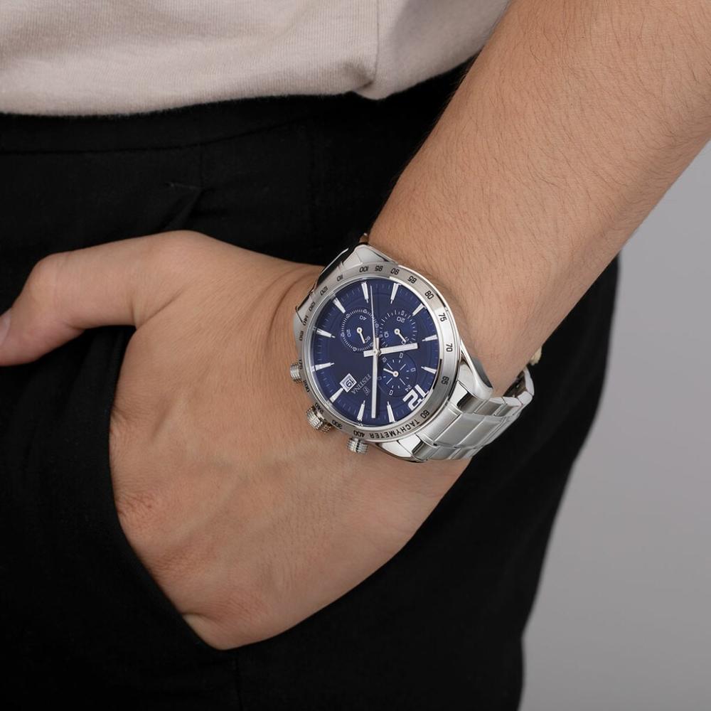 FESTINA Timeless Chronograph Blue Dial 43.5mm Silver Stainless Steel Bracelet F16759/3