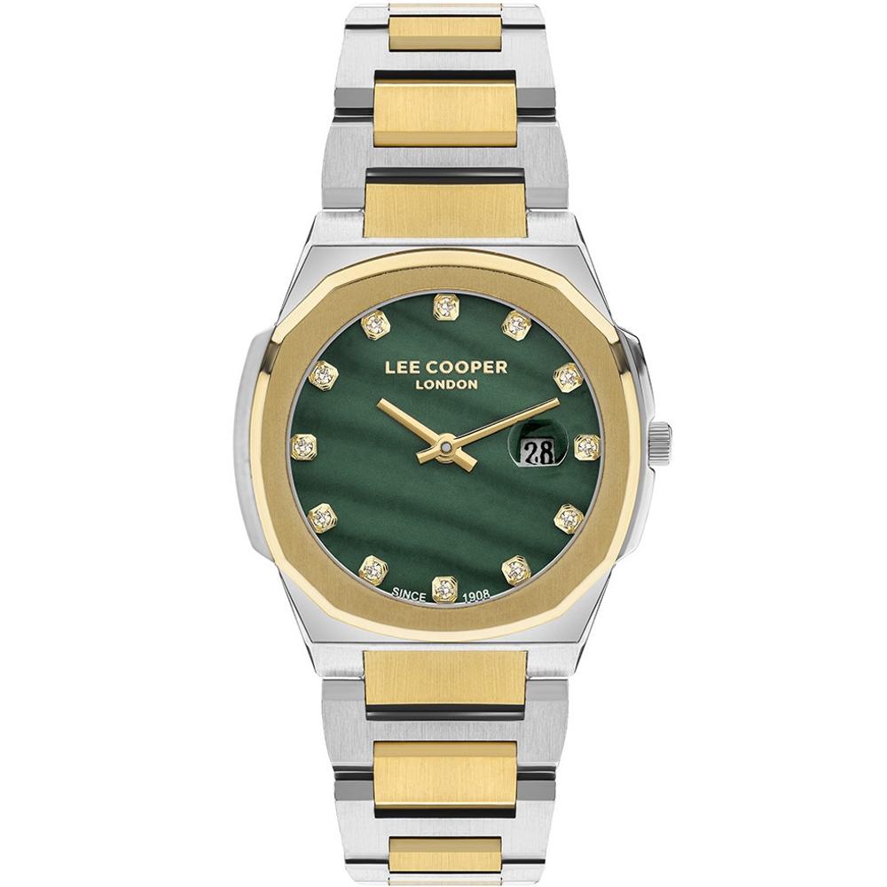 LEE COOPER 619 Green Dial 31mm Two Tone Gold Stainless Steel Bracelet LC07619.270