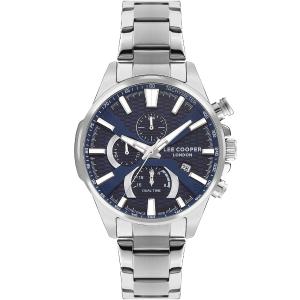 LEE COOPER 801 Dual Time Multifunction Blue Dial 46mm Silver Stainless Steel Bracelet LC07801.390 - 40548