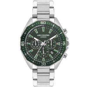 LEE COOPER 847 Dual Time Multifunction Green Dial 45mm Silver Stainless Steel Bracelet LC07847.370 - 40563