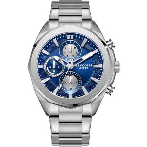 LEE COOPER Multifunction Blue Dial 44mm Silver Stainless Steel Bracelet LC08005.390 - 55070