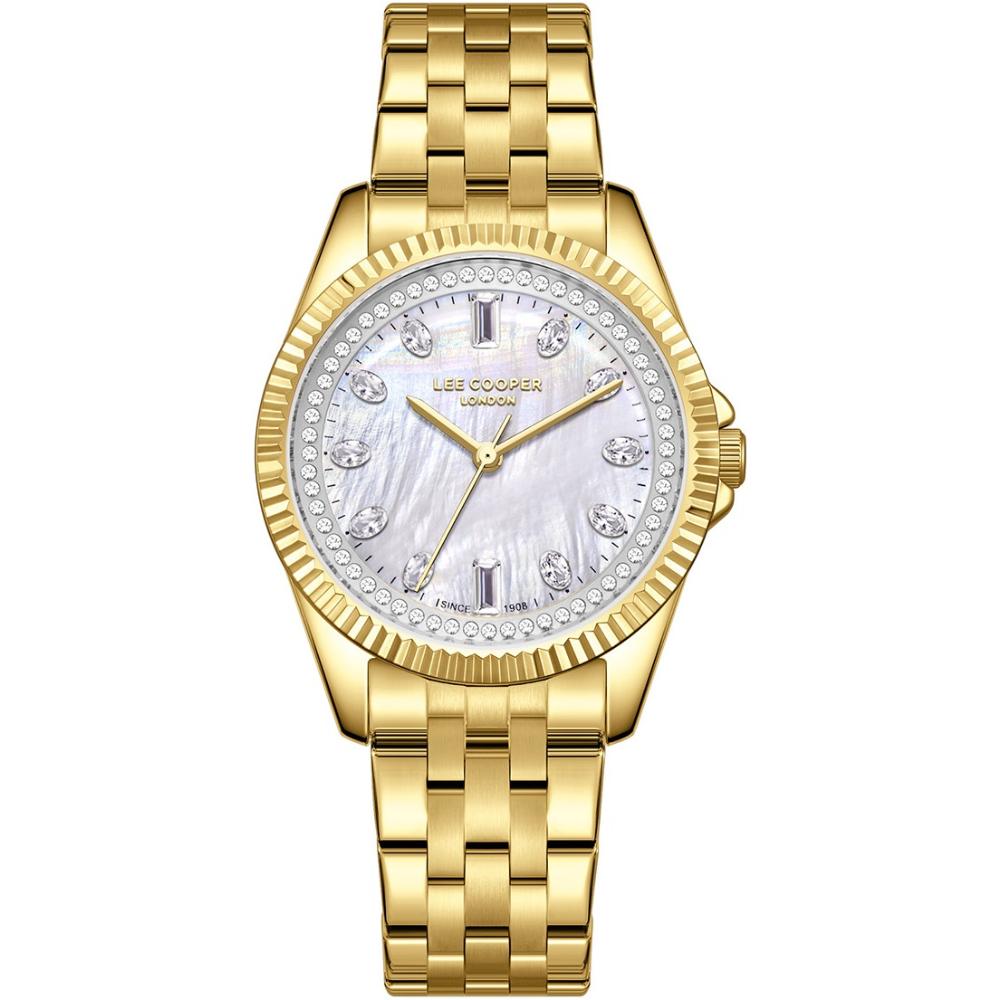 LEE COOPER Ladies White Pearl Dial 35mm Gold Stainless Steel Bracelet LC08033.120