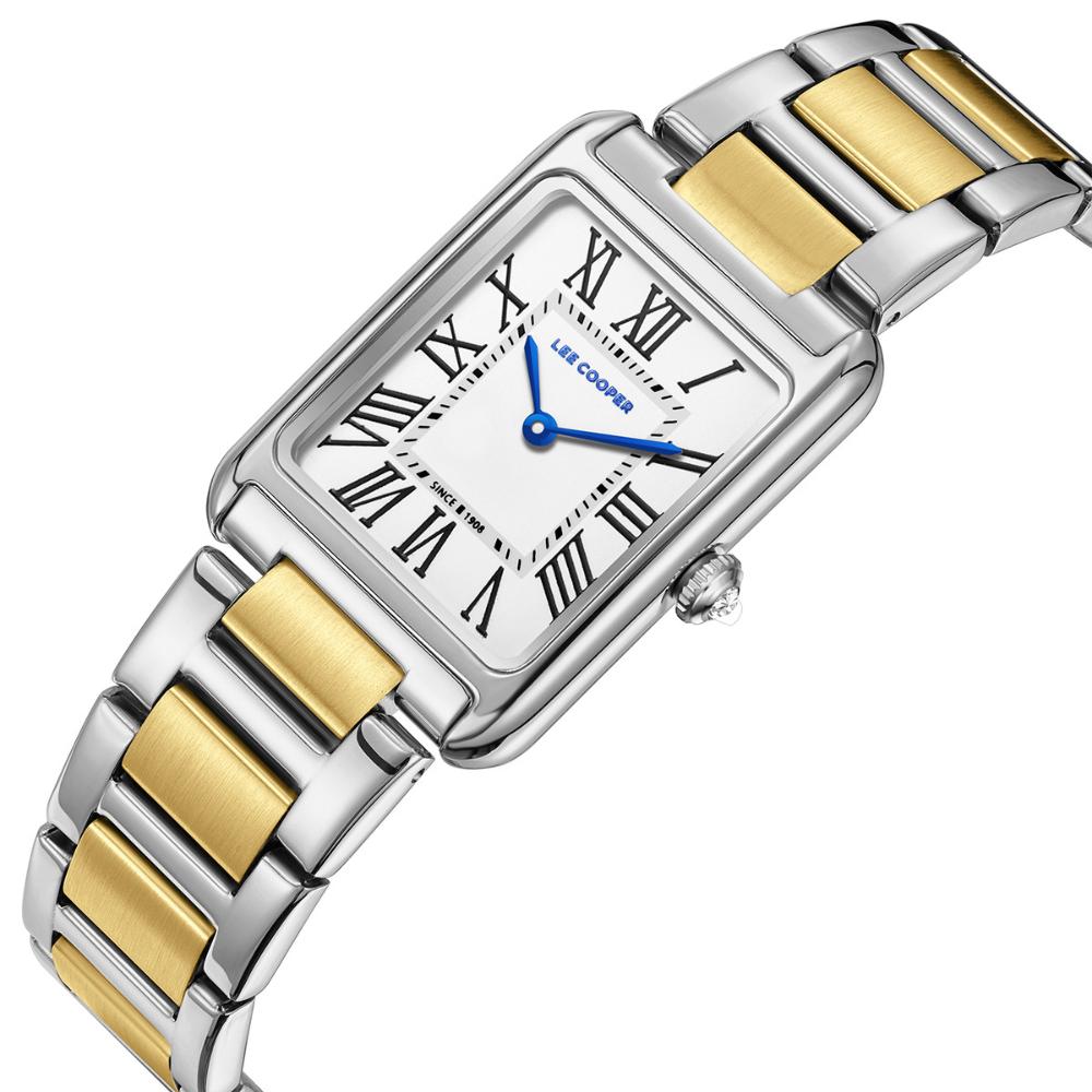 LEE COOPER Ladies White Dial 24mm Two Silver & Gold Stainless Steel Bracelet LC08083.230