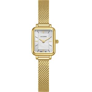 LEE COOPER Ladies White Dial 17.5mm Gold Stainless Steel Mesh Bracelet LC08086.120 - 54961