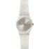 SWATCH Silver Glistar Too Three Hands 25mm White Silicone Strap LK343E - 0