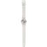 SWATCH Silver Glistar Too Three Hands 25mm White Silicone Strap LK343E - 1