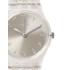 SWATCH Silver Glistar Too Three Hands 25mm White Silicone Strap LK343E - 2