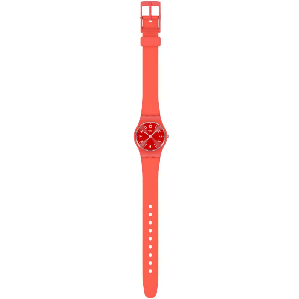 SWATCH Notes Of Coral Three Hands 25mm Red Silicone Strap LP165