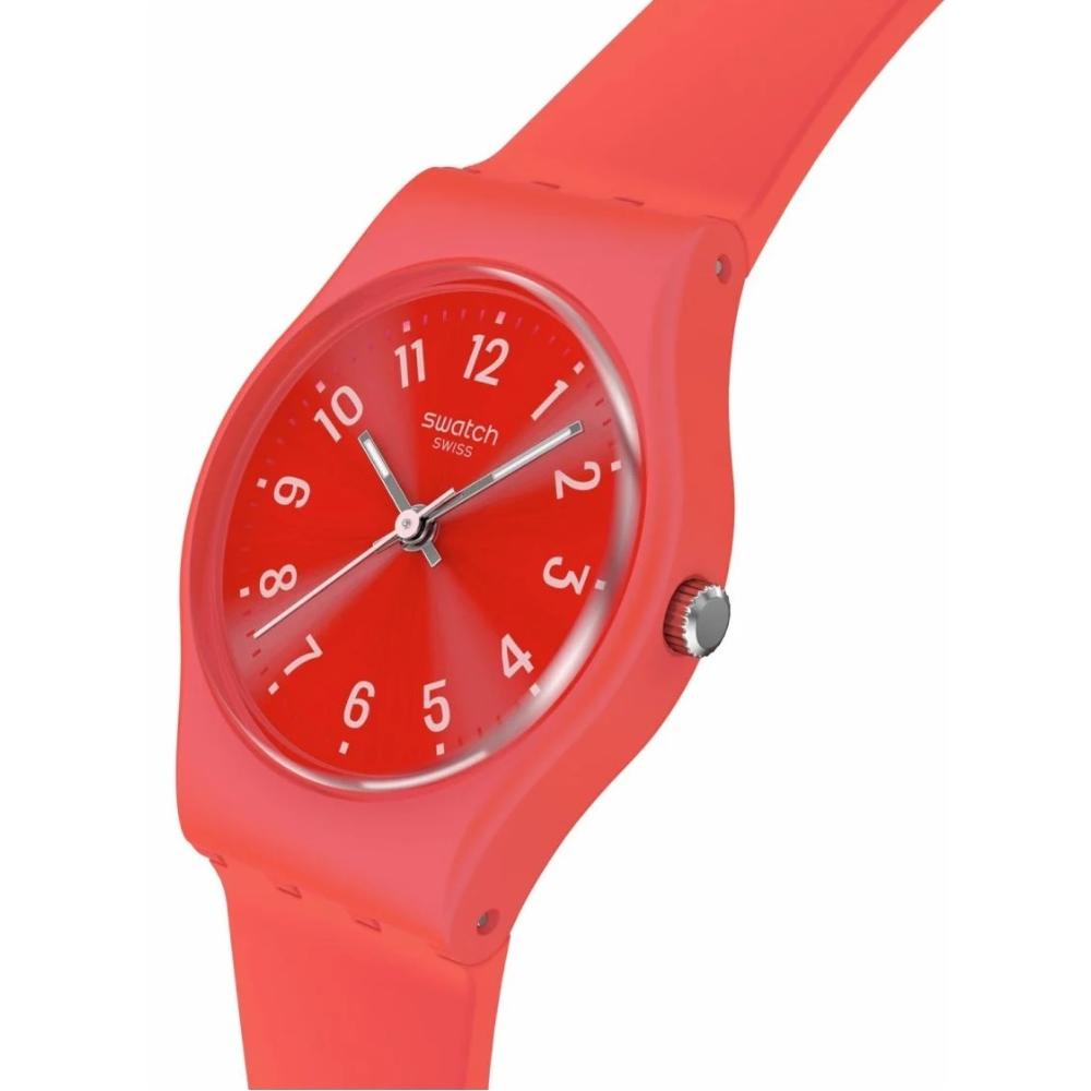 SWATCH Notes Of Coral Three Hands 25mm Red Silicone Strap LP165