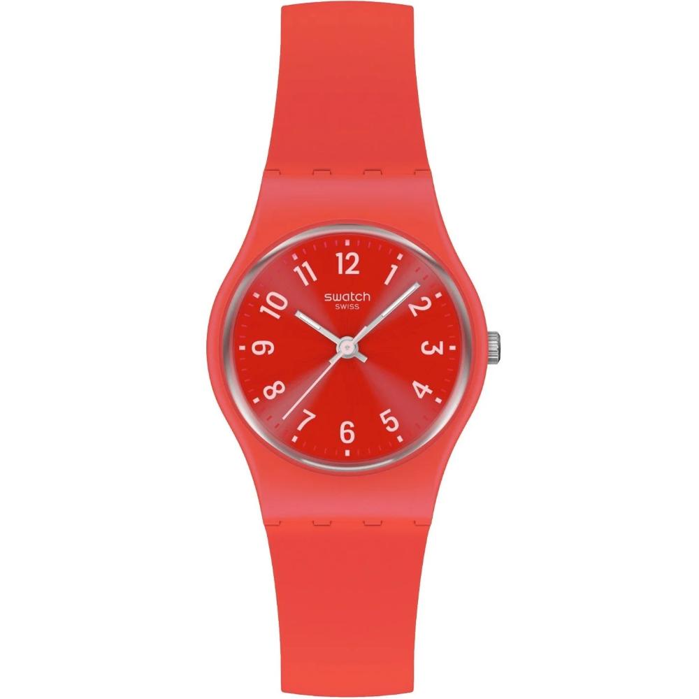 SWATCH Notes Of Coral Three Hands 25mm Red Silicone Strap LP165