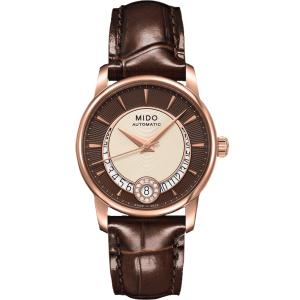 MIDO Baroncelli Diamonds Automatic 33mm Rose Gold Stainless Steel Brown Leather Strap M007.207.36.291.00 - 10635