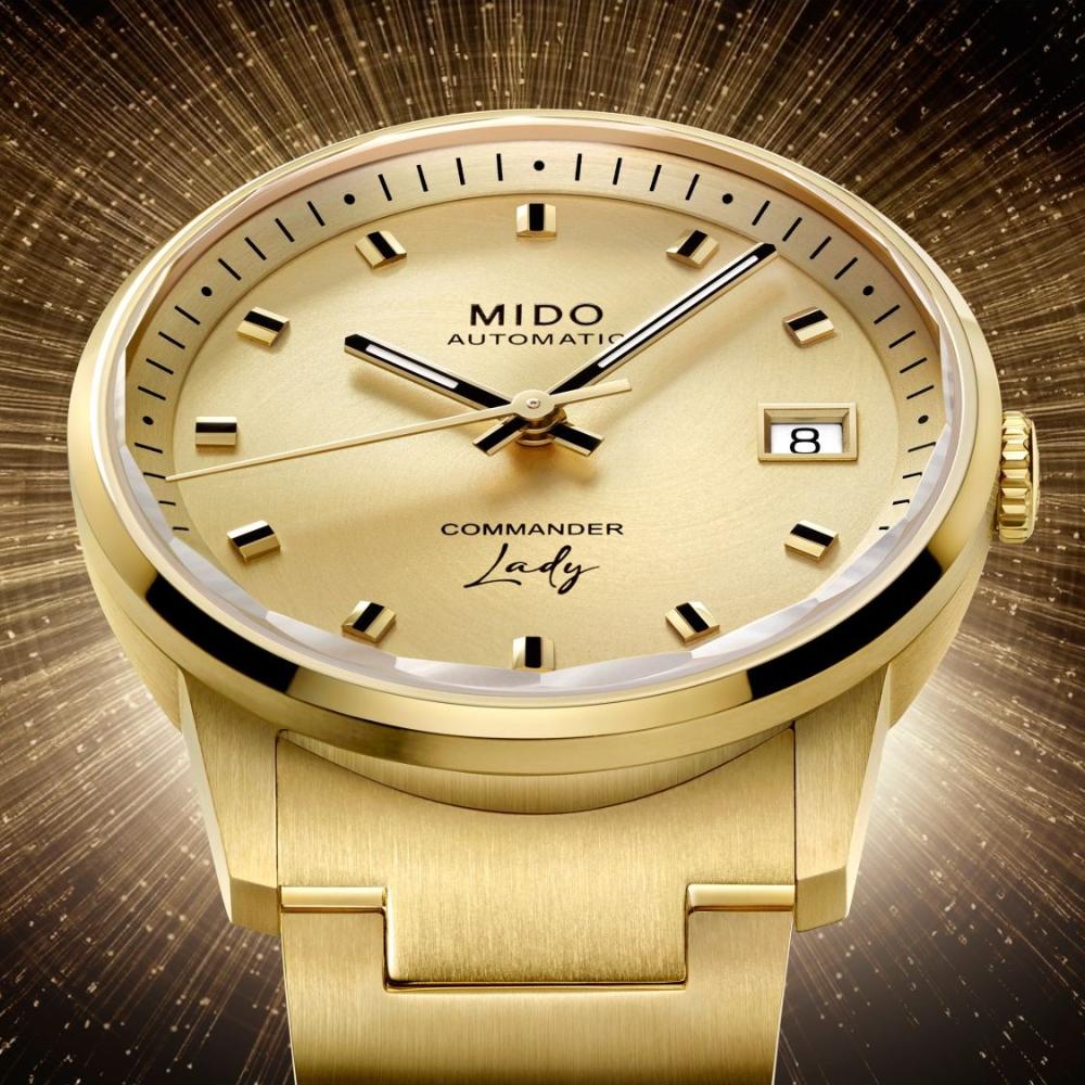 MIDO Commander Lady Automatic Gold Dial 36mm Gold Stainless Steel Bracelet M021.207.33.021.00