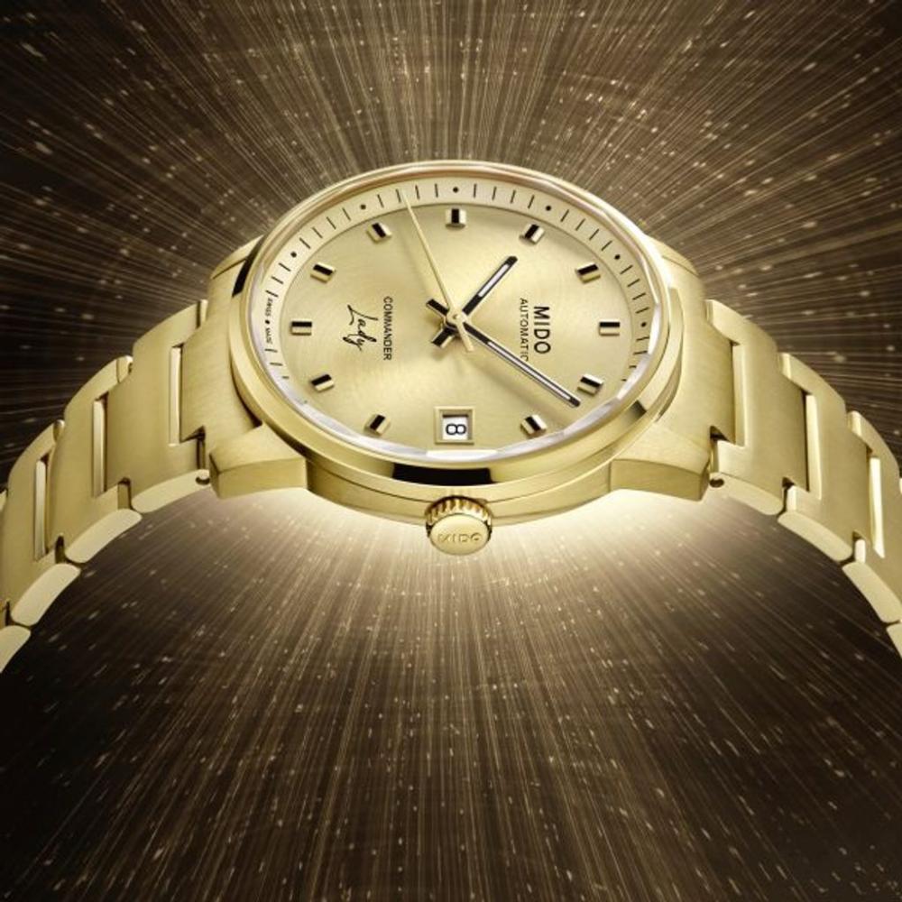 MIDO Commander Lady Automatic Gold Dial 36mm Gold Stainless Steel Bracelet M021.207.33.021.00 - 7