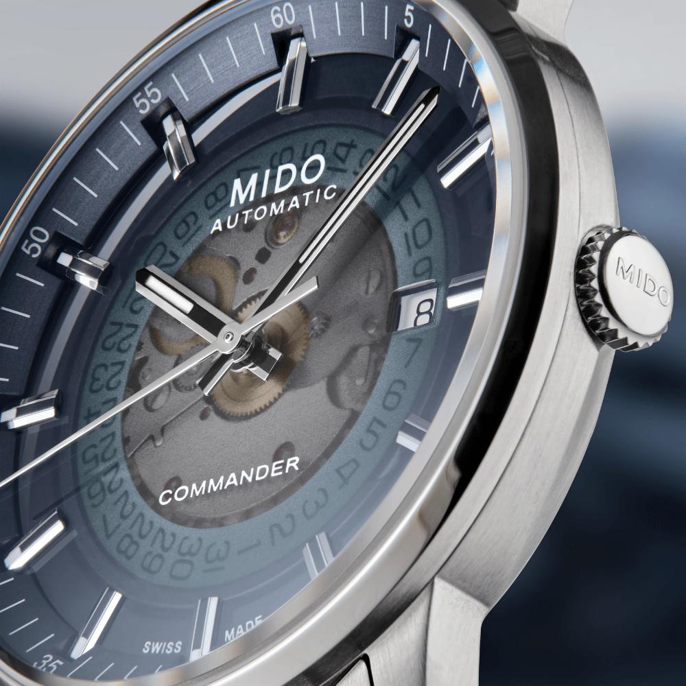 MIDO Commander Gradient See-Through Dial 40mm Silver Stainless Steel Bracelet M021.407.11.411.01 - 7