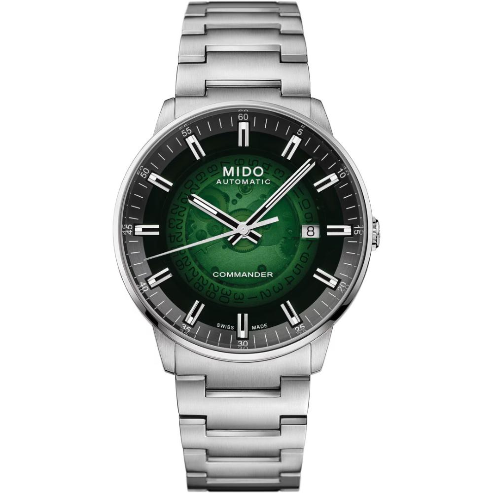 MIDO Commander Gradient See-Through Green Dial 40mm Silver Stainless Steel Bracelet M021.407.11.411.03