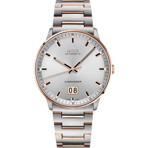 MIDO Commander Big Date Automatic Silver Dial 42mm Two Tone Rose Gold Stainless Steel Bracelet M021.626.22.031.00 - 10582