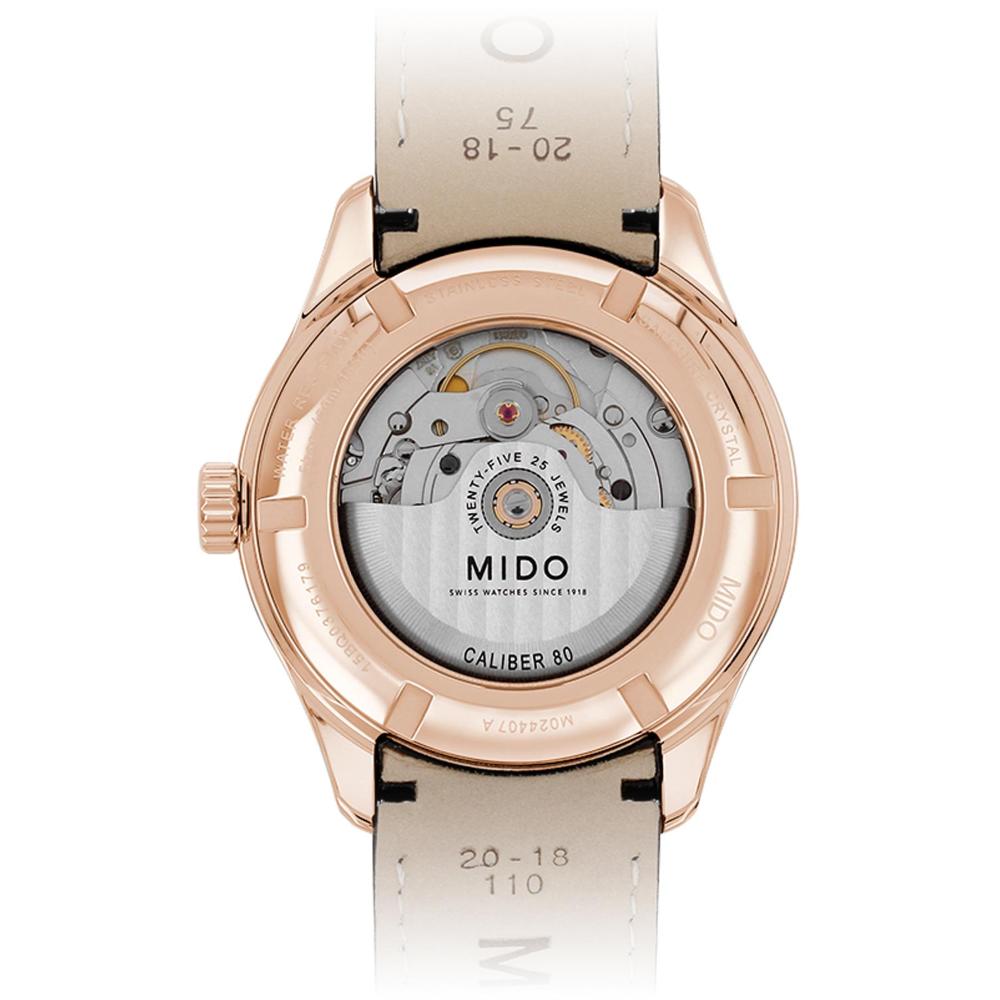 MIDO Belluna Sunray Automatic 40mm Rose Gold Stainless Steel Black Leather Strap M024.407.36.031.00 - 3