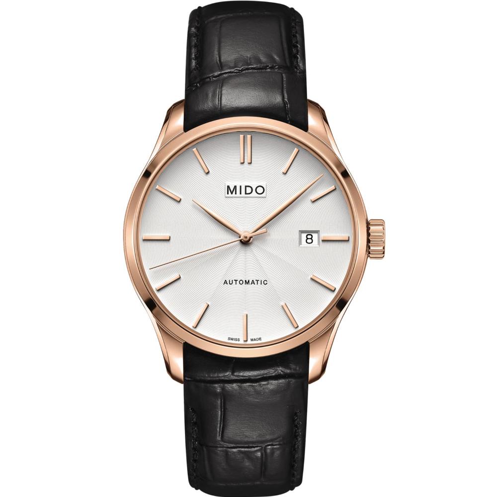 MIDO Belluna Sunray Automatic 40mm Rose Gold Stainless Steel Black Leather Strap M024.407.36.031.00 - 1