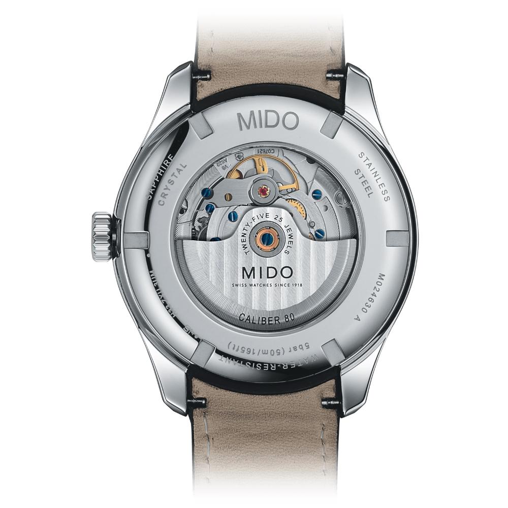 MIDO Belluna Sunray Automatic 42.5mm Silver Stainless Steel Black Leather Strap M024.630.16.051.00 - 2
