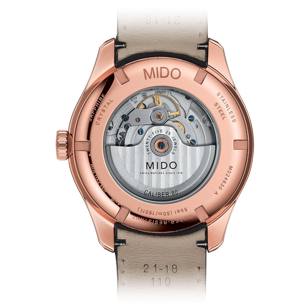 MIDO Belluna Sunray Automatic 42.5mm Rose Gold Stainless Steel Brown Leather Strap M024.630.36.041.00
