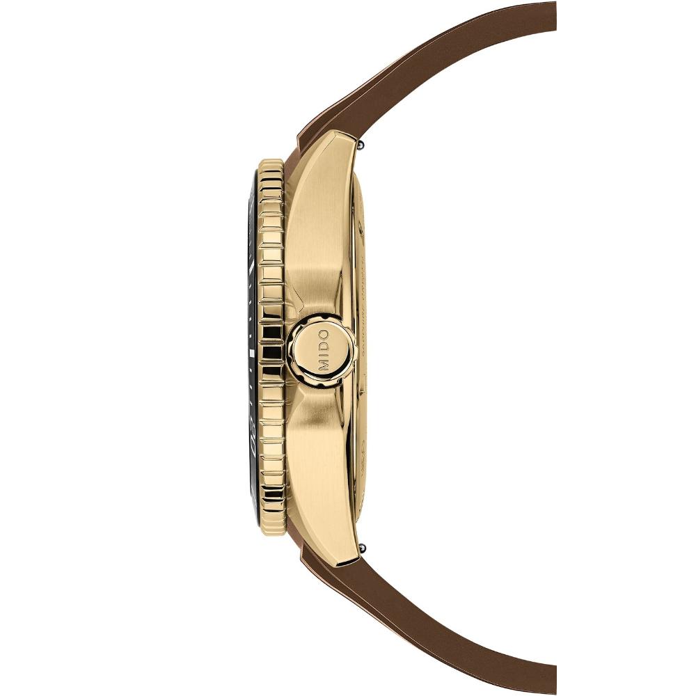 MIDO Ocean Star GMT Black Dial 44mm Gold Stainless Steel Brown Rubber Strap M026.629.37.291.00