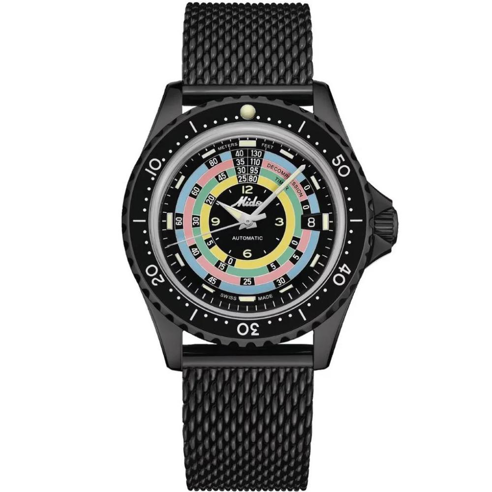 MIDO Ocean Star Decompression World Timer Automatic Limited Edition Black Dial 40.5mm Black Stainless Steel Mesh Bracelet M026.807.33.051.00