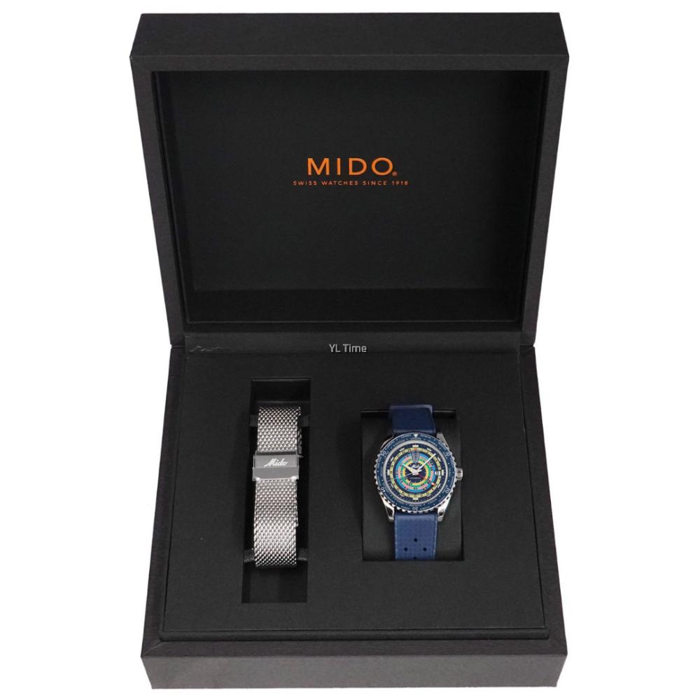 MIDO Ocean Star Decompression World Timer Blue Automatic 40.5mm Silver Stainless Steel Mesh Bracelet M026.829.17.041.00 - 12