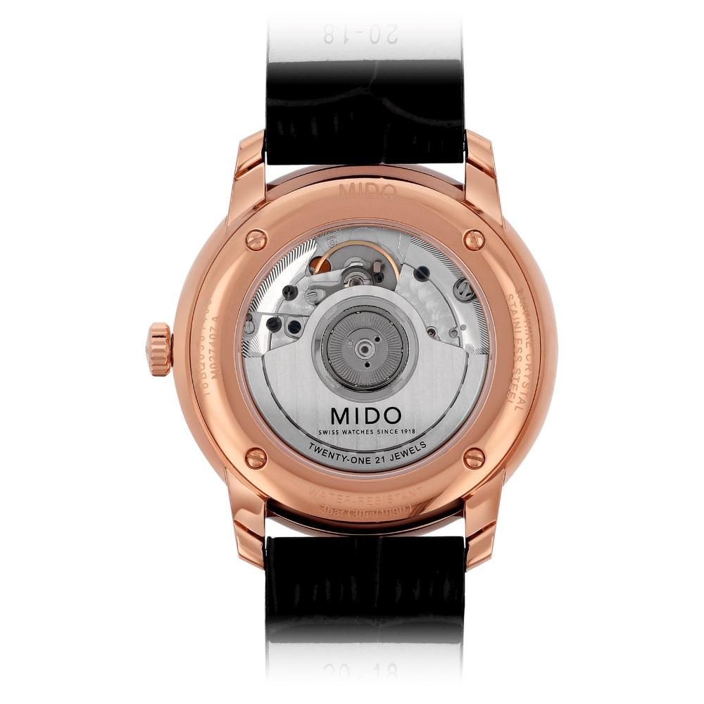 MIDO Baroncelli Heritage Automatic 39mm Rose Gold Stainless Steel Black Leather Strap M027.407.36.260.00