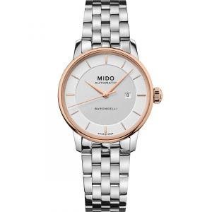 MIDO Baroncelli Signature Lady 30mm Rose Gold & Silver Stainless Steel Bracelet M037.207.21.031.00 - 21499
