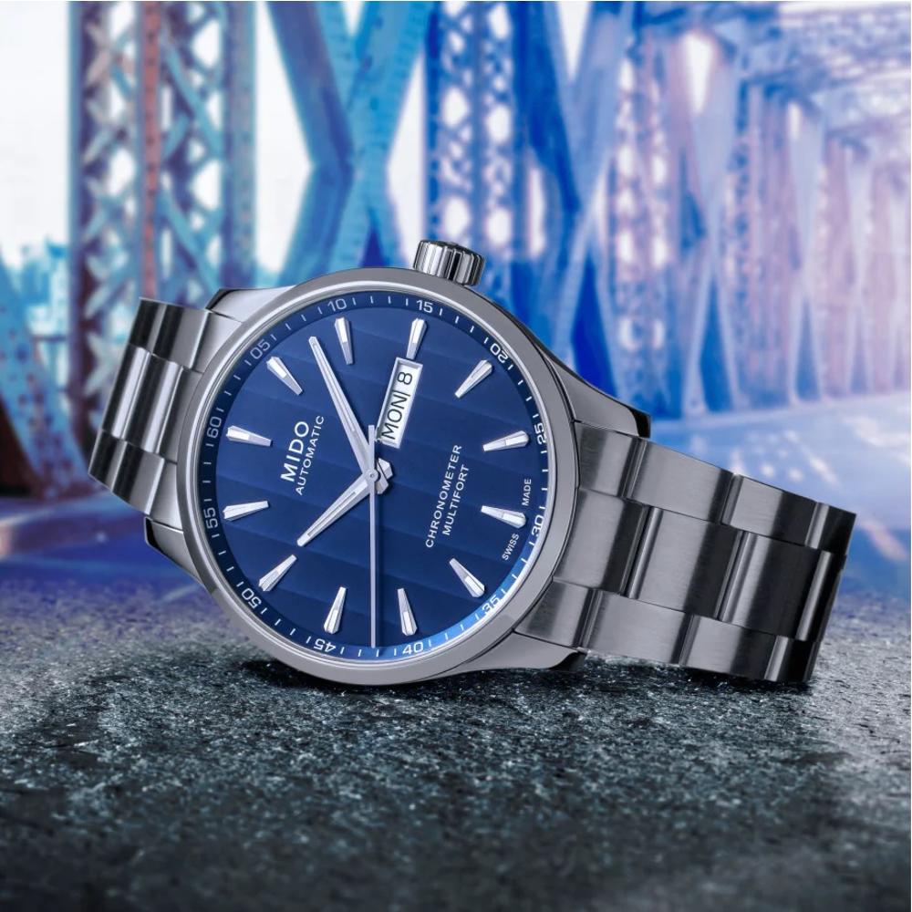 MIDO Multifort Chronometer Blue Dial Automatic 42mm Silver Stainless Steel Bracelet M038.431.11.041.00