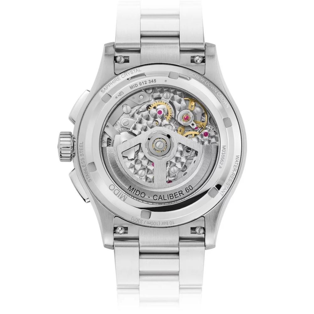 MIDO Multifort Skeleton Chronograph Anthracite Dial 43mm Silver Stainless Steel Bracelet M038.662.11.060.00