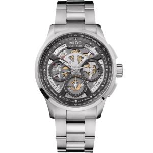 MIDO Multifort Skeleton Chronograph Anthracite Dial 43mm Silver Stainless Steel Bracelet M038.662.11.060.00 - 59755