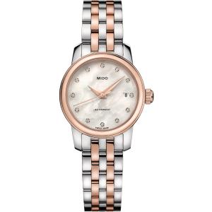 MIDO Mini Baroncelli Diamonds Automatic 25mm Two Tone Rose Gold & Silver Stainless Steel Bracelet M039.007.22.106.00 - 10806
