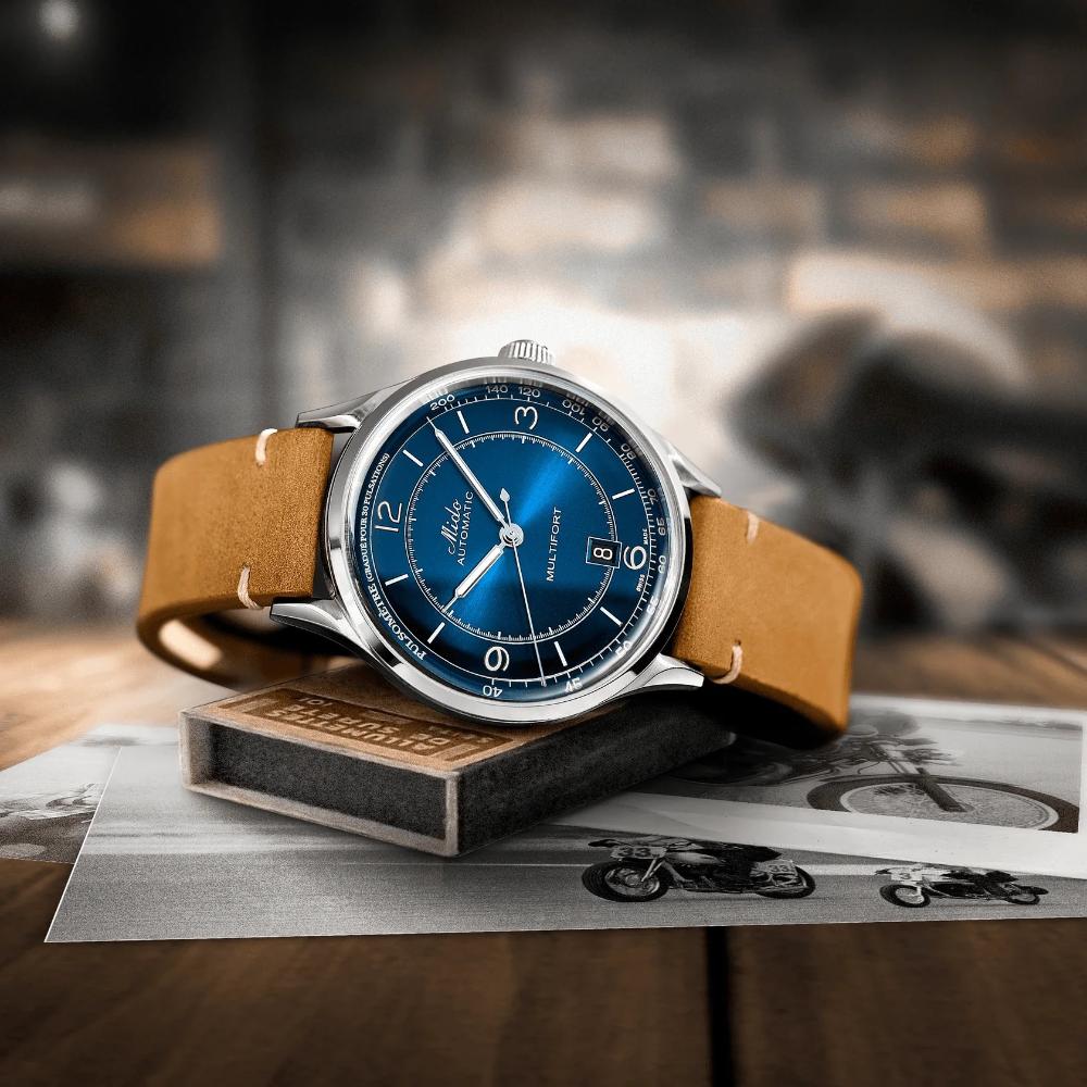 MIDO Multifort Patrimony Blue Dial 40mm Silver Stainless Steel Brown Leather Strap M040.407.16.040.00 - 6