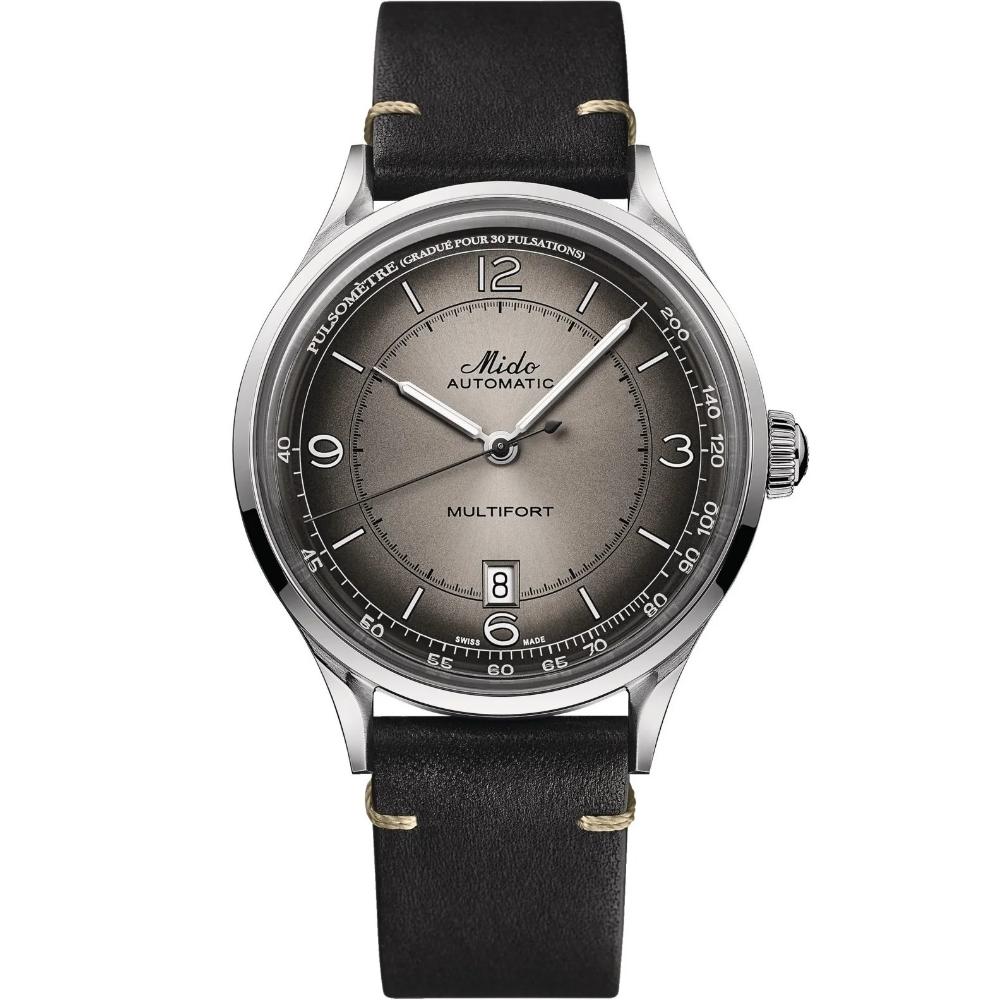 MIDO Multifort Patrimony Anthracite Dial 40mm Silver Stainless Steel Black Leather Strap M040.407.16.060.00