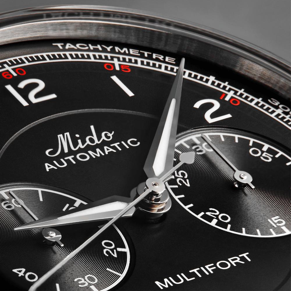 MIDO Multifort Patrimony Chronograph 42mm Silver Stainless Steel Black Leather Strap M040.427.16.052.00 - 6
