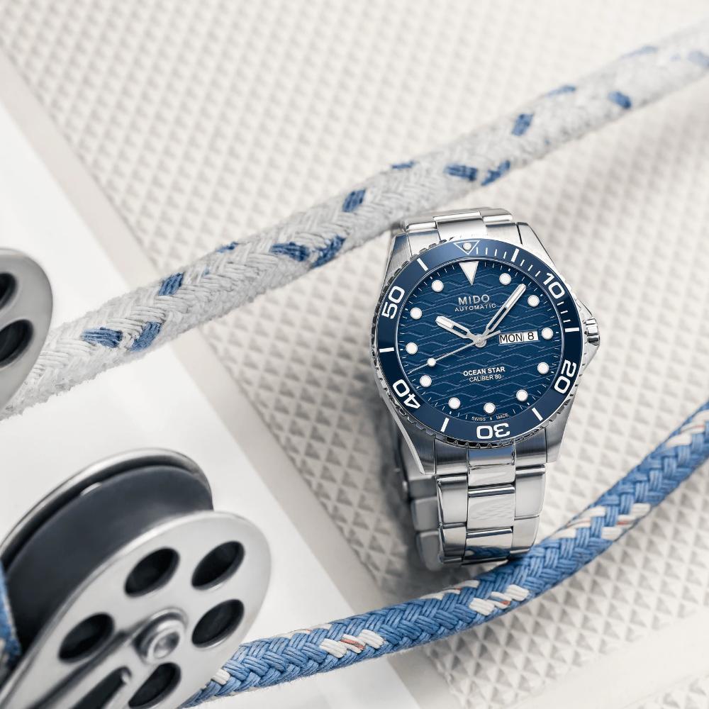 MIDO Ocean Star 200 Blue Dial Ceramic Automatic 42.5mm Silver Stainless Steel Bracelet M042.430.11.041.00